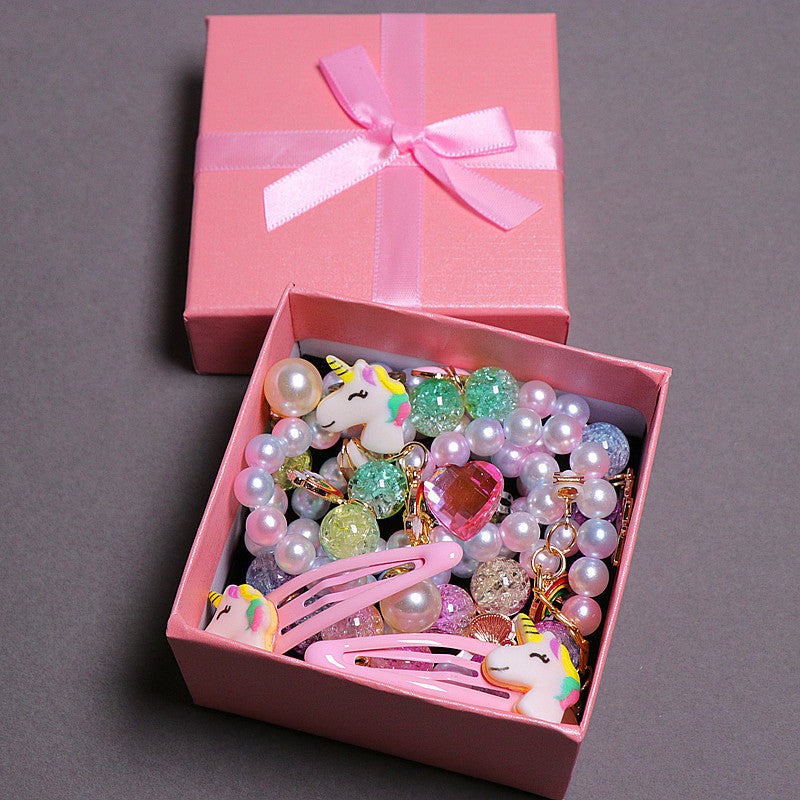 Wholesale Alloy Unicorn Hairpin Jewelry Gift Box Set